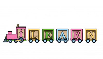 ilearn train logo with Cap Lab in the locomotive smoke