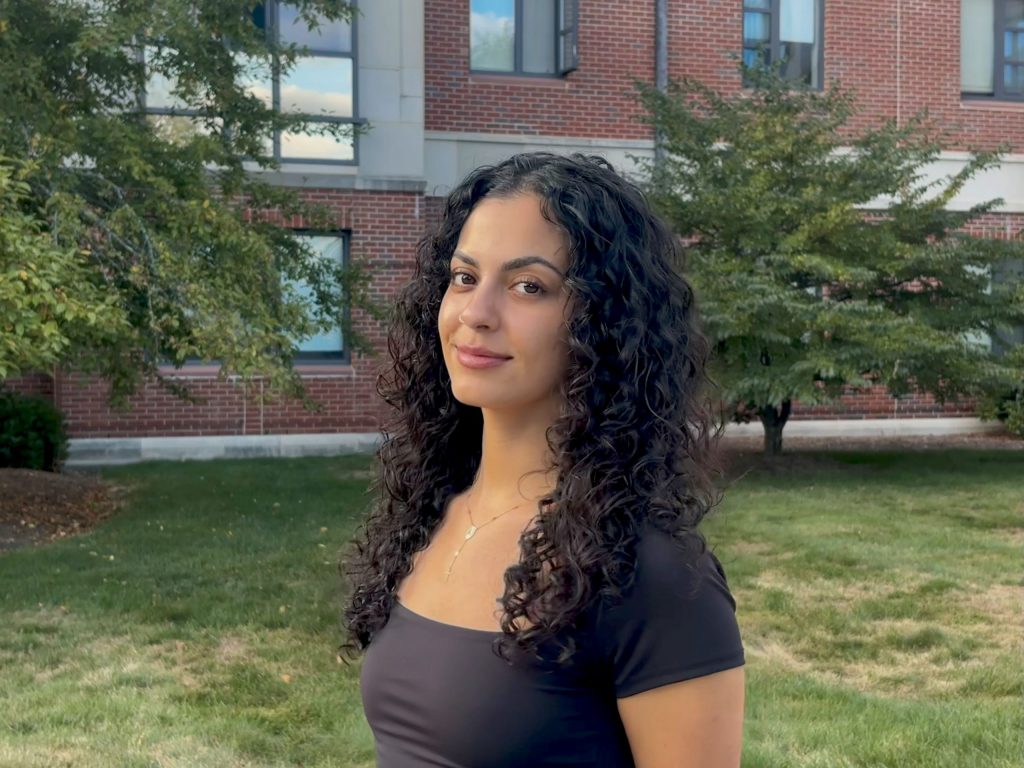 Michelle Jimenez standing in the UConn campus.